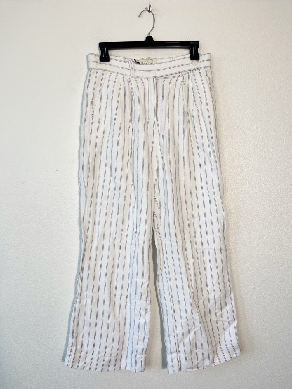 Abercrombie & Fitch Linen Collection Ultra High Rise Striped Wide Leg Pants 28S